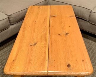 Item 113:  Pine coffee table - 42"l x 22"w x 17.5"h:  $125