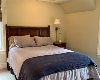 Item 133:  Wood Headboard Queen Bed with Linens: $425