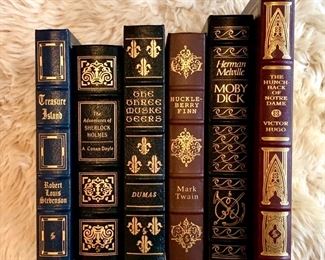 Item 146:  Easton Press books:                                                       Treasure Island: $25 (SOLD)                                                                            The Adventures of Sherlock Holmes: $25 (SOLD)                       The Three Muskateers: $30 (SOLD)                                                 Moby Dick: $20 (SOLD)                                                                                    The Hunchback of Notre Dame: $40 (SOLD)