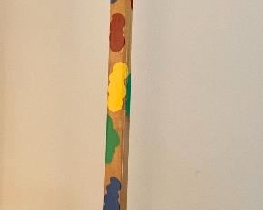Item 335:  Painted giraffe clothing tree and stool - 53.5":  $28