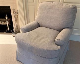Item 167:  Grey Upholstered Armchairs: $550                                                                                 
Armchair - 29.5"l x 23"w x 31"h                                                                  