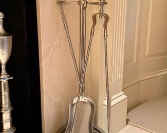 Item 332:  Silver fireplace tools:  $135