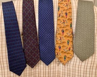 Item 174:  (5) Hermes ties:  $40 each (The three ties from the left are sold!)