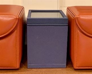 Item 172:  Underwood London watch winders (orange box):  $150 (SOLD)                                                                                                   Item 173:  Underwood London Rotobox (middle) watch winder (blue box):  $115