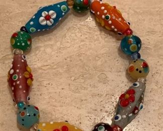 Item 338:  Murano style glass bracelet:  $10