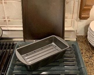 Item 296:  Analon griddle pan, broiler:  $45 (Meatloaf pan is sold)