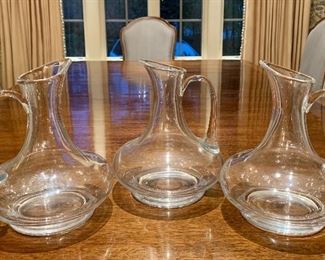 Item 430:  (3) Glass carafes - 10":  $46 (2 CARAFES SOLD)