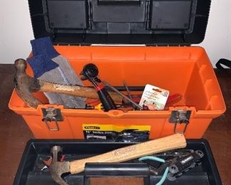 Item 253:  Orange toolbox with assorted tools:  $42