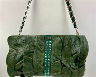 This Green Leather Be&D bag is available for purchase at:       https://scavengersparadiseestatesales.com