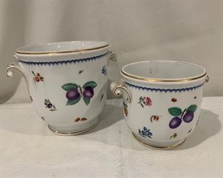 Richard Ginori porcelain cachepots.  Priced separately.
