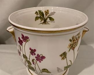 $40; Princess Royal bone china cache pot; Handmade and decorated; 6.5” H x 7” D