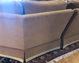 Baker velvet sectional sofa with Ralph Lauren fabric