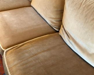 Baker velvet sectional sofa with Ralph Lauren fabric