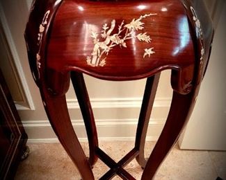 In-laid mother of pearl urn stand
