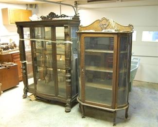 2 antique oak cabinets