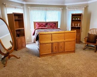 Beautiful Oak Bedroom Furniture including bookshelves, rockers, and more!