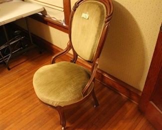 76 - Upholstered antique chair was $30. NOW $25