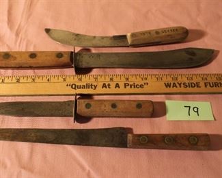 79 - Butcher knives $20 Dexter and unmarked - NOW $12