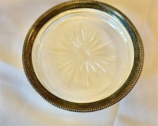 $20 - Coaster with sterling silver rim (Whiting); 4 1/4 in. (diameter)