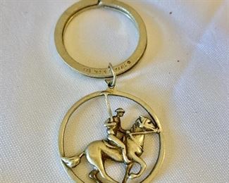 $75 - Tiffany & Co. sterling silver key chain and ornament (1992 polo player)