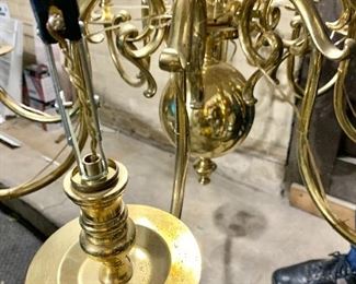 Detail, brass chandelier