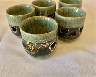 $20; Lot of 5 small tea cups; 3 in. 