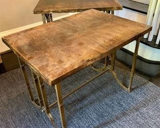 $2,800 for Pair of Aldo Tura Goat Skin Side Tables; each 21 in. (H) x 28 in. (L) x 20 in. (W)