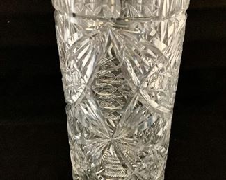 $50; Webb crystal vase; Made in England; 10 in. (H) x 5in. (W)