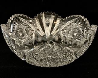 $50; Cut crystal bowl; 3 1/4 in. (H) x 8 in. (diameter)