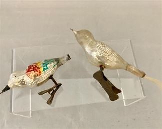 $15; Christmas clip-on bird ornaments; left - 3 1/2 in. (L), right - 5 1/2 in. (L)
