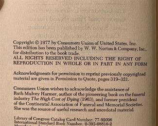 Vintage 1977 Hardcover Book with Dustcover: Funerals Consumers’ Last Rights - $10
Photo 2 of 3