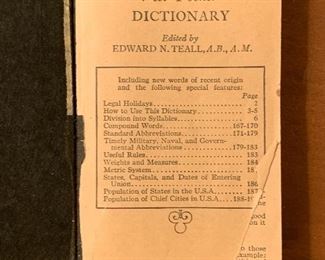 Vintage 1943 Softcover Book: Abbott’s Popular Modern Vest Pocket Dictionary - $6
Photo 2 of 2