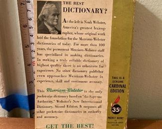 Vintage 1958 Merriam-Webster Pocket Dictionary
Photo 2 of 3. $5