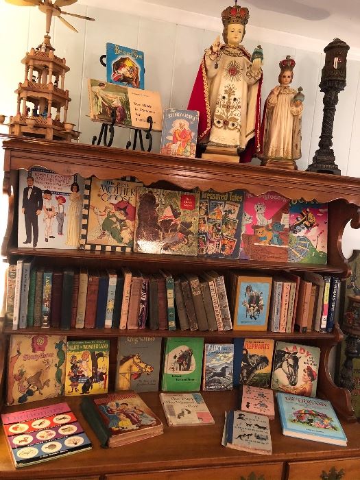 Antique and Vintage books plus vintage Christmas Decor