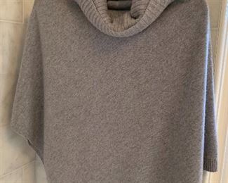 $50; Eileen Fisher gray cashmere poncho sweater, size O/S