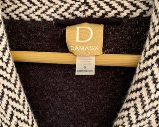 DETAIL: $40; Damask herringbone knit jacket (merino wool, cotton, cashmere) size S