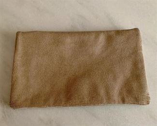 $20; Ann Taylor shimmer suede clutch  with embossed snake texture, 6" H x 10" W