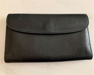 $35; Longchamp soft black leather billfold, 4.5" H x 7.25" W