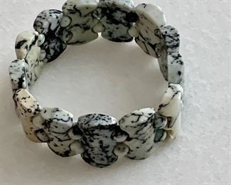 $15; Elastic stone bead bracelet, 1" wide