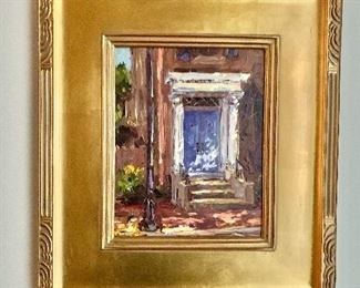$295; T.A. Frugoli “Front Door”; acquired at Easton Plein Air; Oil painting, gilt frame. 16.5" H x 14.5"W 