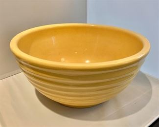 $30; Very large, heavy yellow ceramic bowl; 7" H x 14.5" diameter
