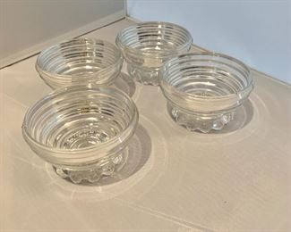 $20; Four pressed glass bowls; 2.25" H x 3.75" diameter