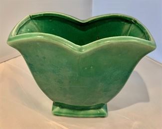 $15; McCoy Vase #12 (green); 6.5" H x 7.5" W x 4" D