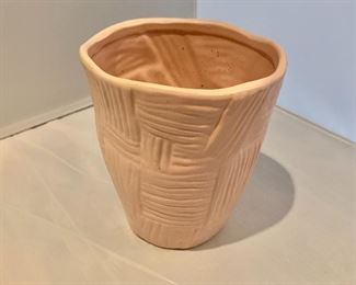 $15; Pink vase 5.75" H x 5" diameter