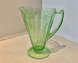 $15; Vaseline glass pitcher, 7.5" H x 7" W 