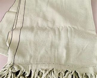 $20; Woven cotton large shawl with fringe