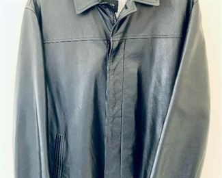 $60; Men's "Mabrun" Leather button jacket; Marked 50; 