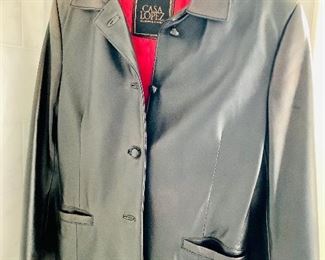 $60; Ladies "Case Lopez Buenes Aires" leather button jacket.  Size M
