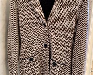 $40; Damask herringbone knit jacket (merino wool, cotton, cashmere) size S