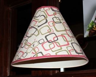 Contemporary Hanging 20in Round Light Fixtures With Cloth Bell Shades Qty. 3